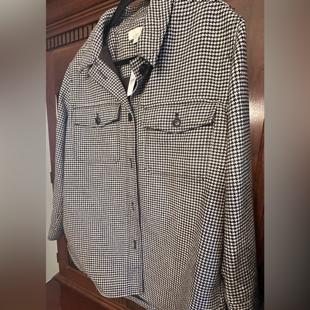 LOFT Women's Houndstooth Shirt Jacket